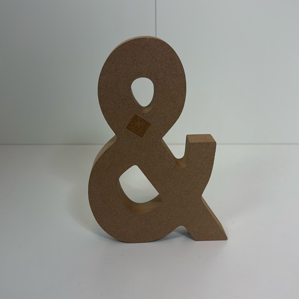 NWT Brown Ampersand Ready for Decorating 8” tall, 1” Deep, 5 1/2” wide